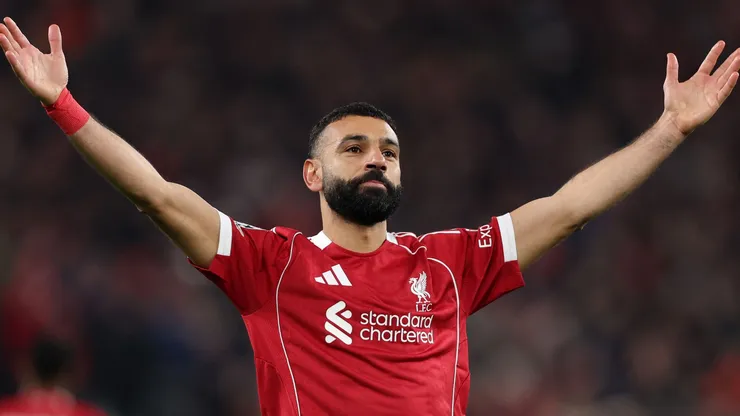 Salah comemorando pelo Liverpool