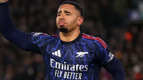 Gabriel Jesus durante o jogo entre Leeds x Arsenal. Foto: Carl Recine/Getty Images