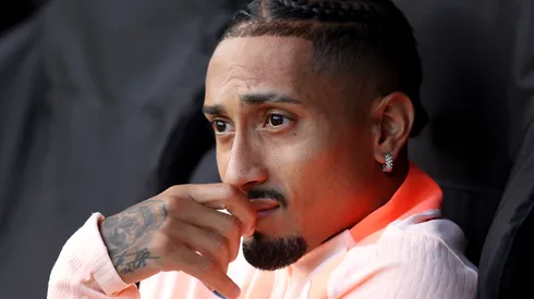 O atacante Raphinha em treino do Barcelona (George Wood/Getty Images)