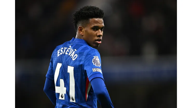 Estêvão em jogo do Chelsea. Foto: Mike Hewitt/Getty Images