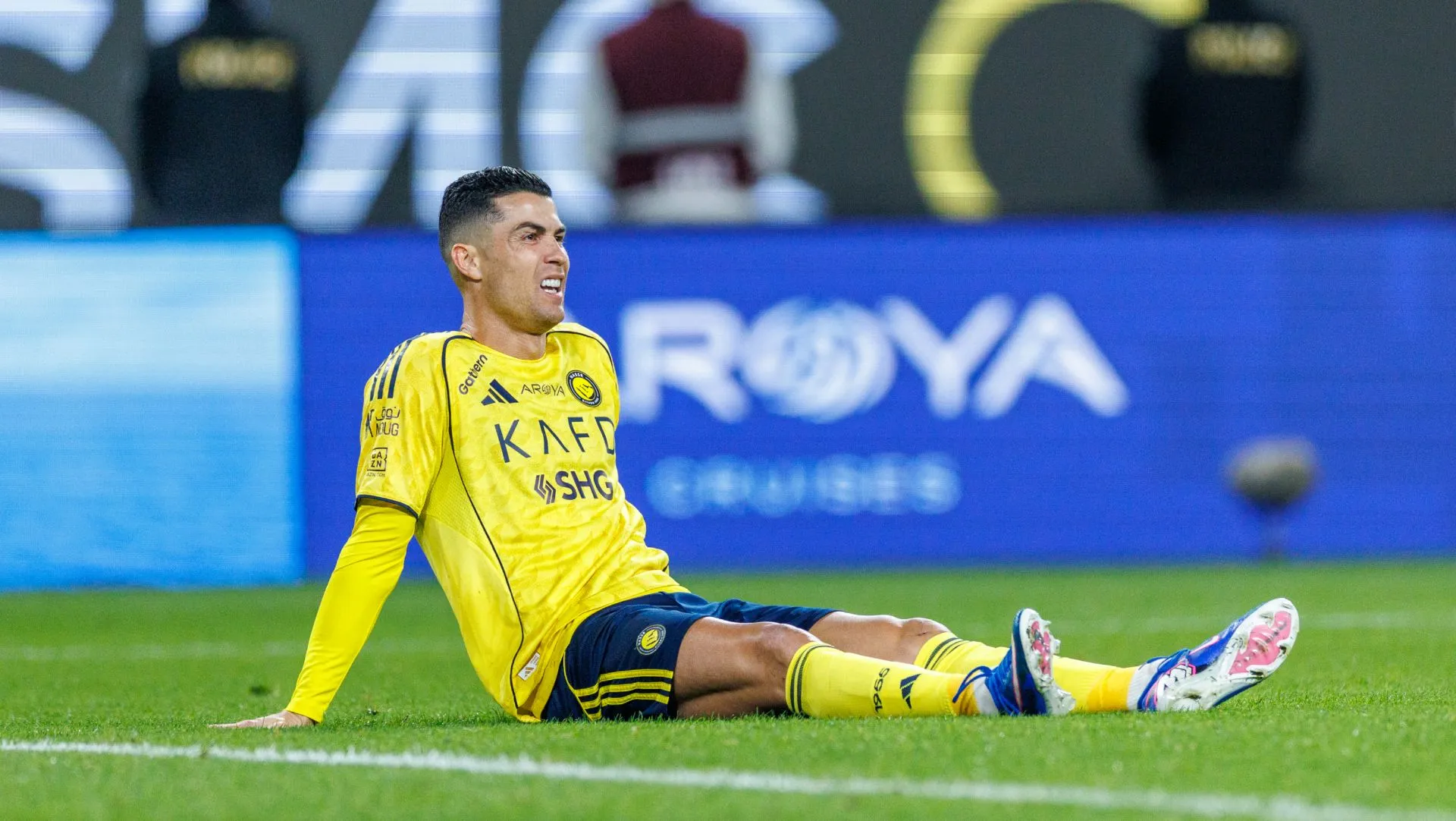 Cristiano Ronaldo, do Al-Nassr , durante jogo da Saudi Pro League. Foto: Abdullah Ahmed/Getty Images