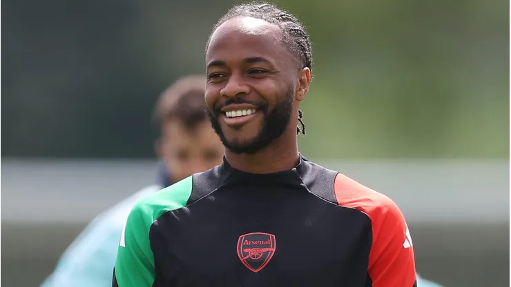 Raheem Sterling durante treino do Arsenal. (Photo by Alex Davidson/Getty Images)
