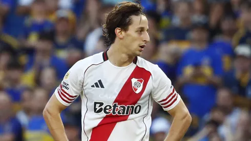 Matías Galarza, meia do River Plate. (Photo by Marcos Brindicci/Getty Images)
