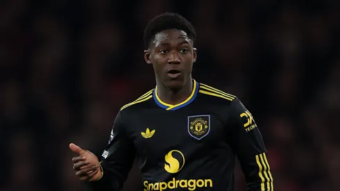 Manchester United abre conversas para renovar com Kobbie Mainoo. (Photo by Justin Setterfield/Getty Images)
