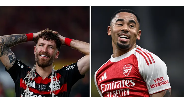 Leo Pereira, do Flamengo (IMAGO / Latin Sport Images) e Gabriel Jesus, do Arsenal (IMAGO / Gribaudi/ImagePhoto) podem ser chamados na Seleção.