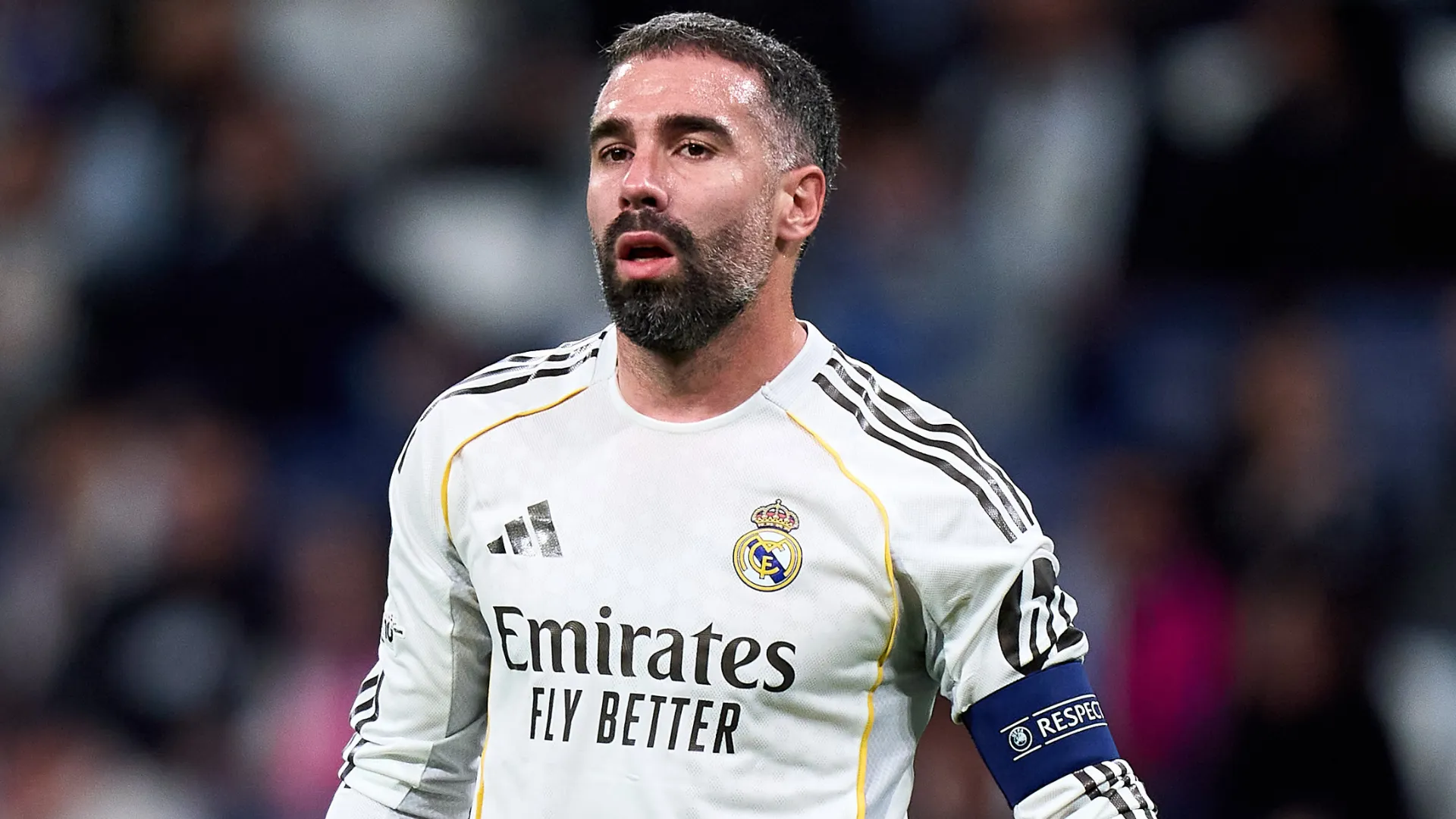 Dani Carvajal em jogo como capitão do Real Madrid