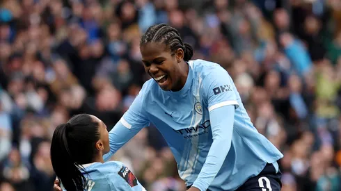 Kerolin e Khadija Shaw, do Manchester City (Photo by Nathan Stirk/Getty Images)