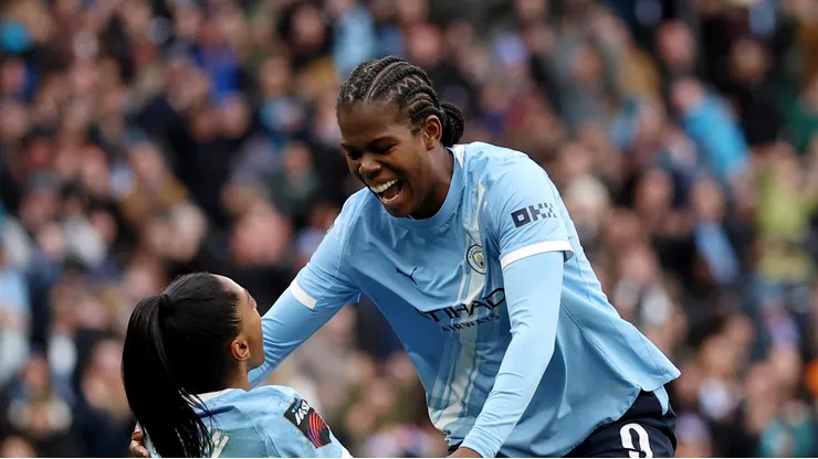 Kerolin e Khadija Shaw, do Manchester City (Photo by Nathan Stirk/Getty Images)