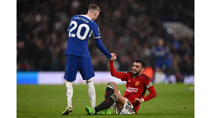 Cole Palmer faz hat-trick histórico em vitória do Chelsea e recebe elogio de Bruno Fernandes. (Foto de Mike Hewitt/Getty Images)