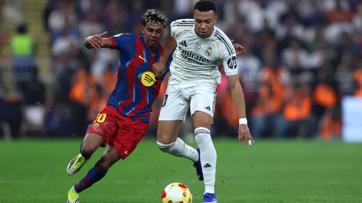 Lamine Yamal e Mbappé num clássico entre Barcelona e Real Madrid