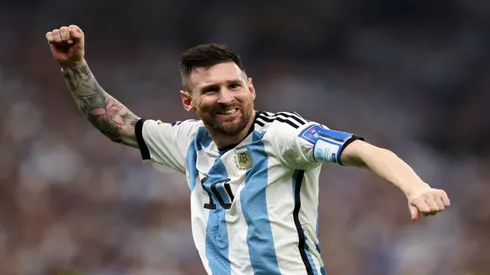 Messi comemora gol da Argentina na final da Copa do Mundo de 2022 contra a França – Clive Brunskill/Getty Images
