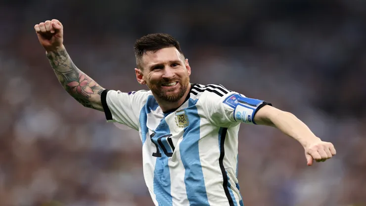 Messi comemora gol da Argentina na final da Copa do Mundo de 2022 contra a França - Clive Brunskill/Getty Images