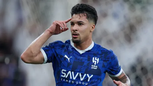 Marcos Leonardo após marcar pelo Al-Hilal. (Foto: Yasser Bakhsh/Getty Images)
