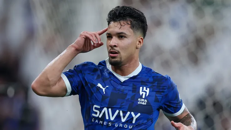 Marcos Leonardo após marcar pelo Al-Hilal. (Foto: Yasser Bakhsh/Getty Images)