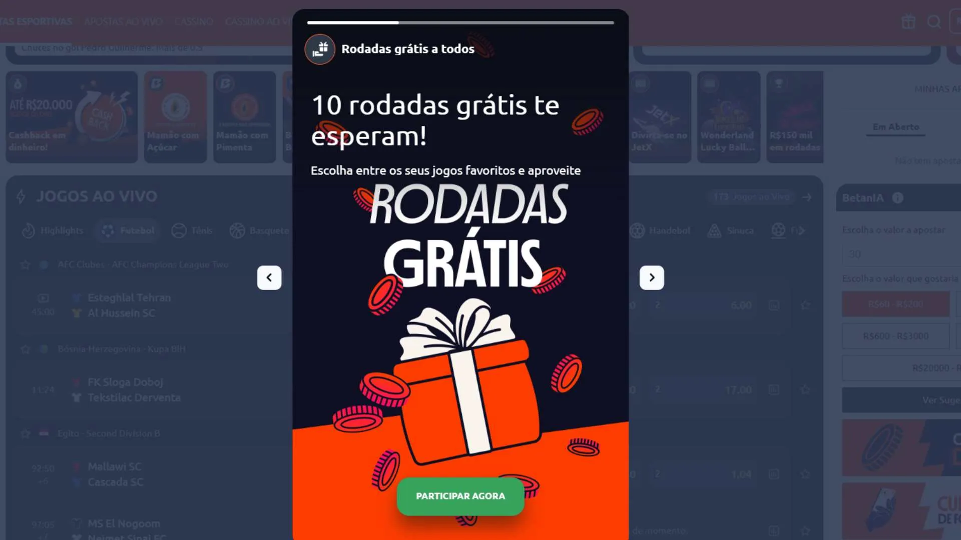 Betano conta com ofertas regulares para apostar (Divulgação)