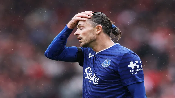 Jack Grealish, do Everton, em partida da Premier League de 2025 - Stu Forster/Getty Images