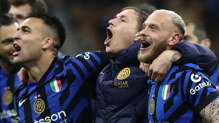 Lautaro Martínez, Nicolò Barella e Fede Dimarco. (Photo by Marco Luzzani/Getty Images)