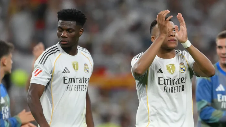 Tchouameni e Mbappé pelo Real Madrid. (Photo by David Ramos/Getty Images)