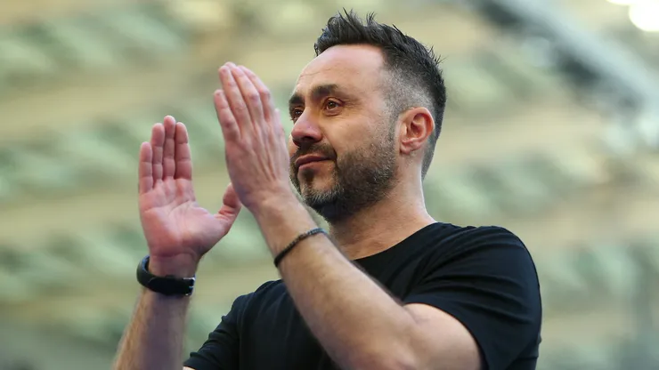 Roberto De Zerbi durante partida do Olympique de Marseille. (Foto: Charlie Crowhurst/Getty Images)