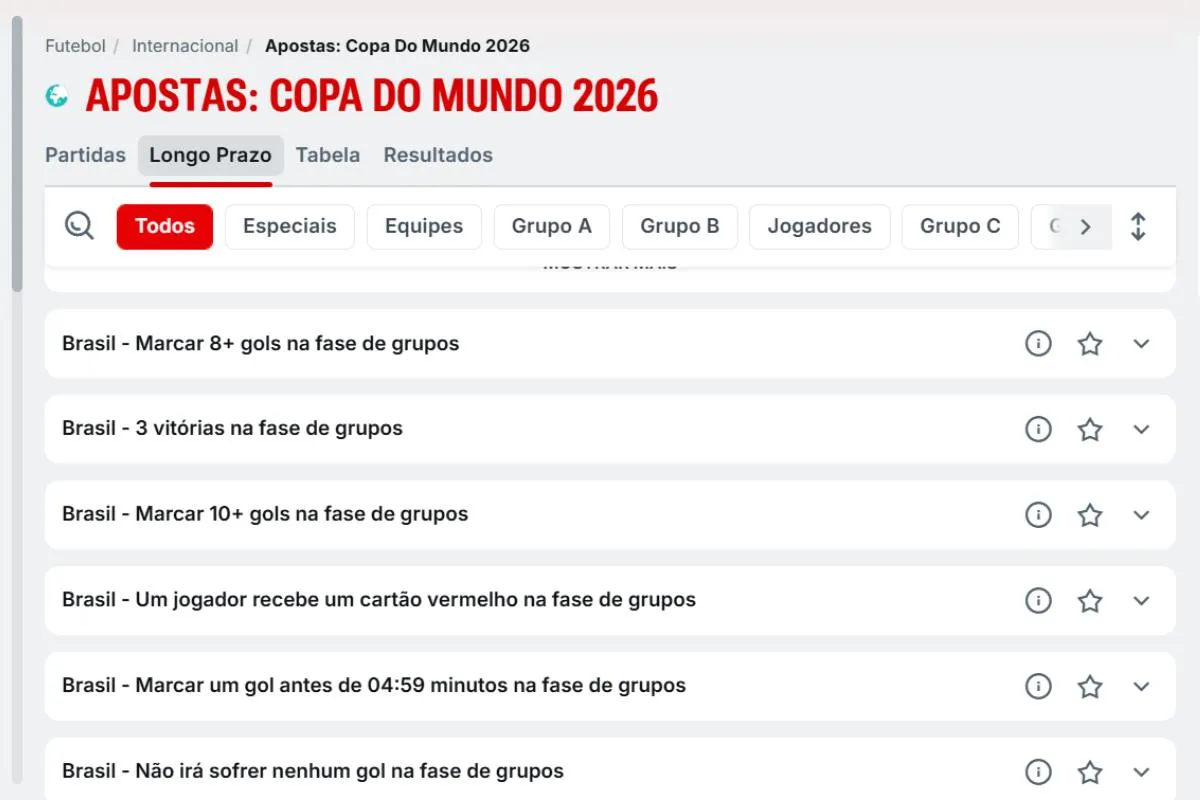 Superbet tem ampla variedade de mercados para a Copa do Mundo 2026 (Divulogação)