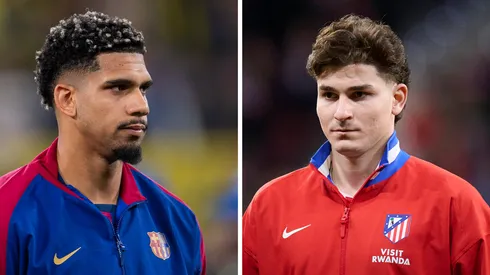 Ronald Araújo, do Barcelona comentou sobre Julián Álvarez ser um dos melhores. Fotos: IMAGO / Alterphotos e / Orange Pictures
