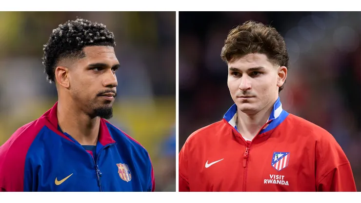 Ronald Araújo, do Barcelona comentou sobre Julián Álvarez ser um dos melhores. Fotos: IMAGO / Alterphotos e / Orange Pictures