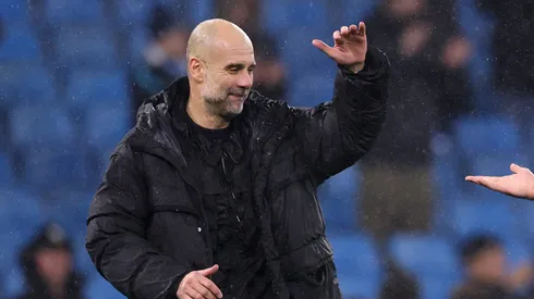 Pep Guardiola após vitória do City. (Photo by Kate McShane/Getty Images)
