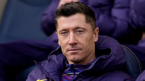 Robert Lewandowski pelo Barcelona. (Foto:  Alex Caparros/Getty Images)
