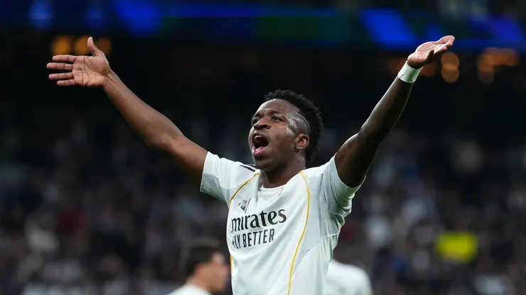 Vinicius Júnior comemora gol pelo Real Madrid (Angel Martinez/Getty Images)