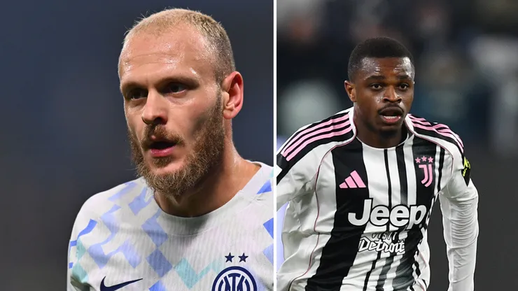 Dimarco e Kalulu estão na mira do Manchester United. Fotos: Alessandro Sabattini/Getty Images e Valerio Pennicino/Getty Imagens