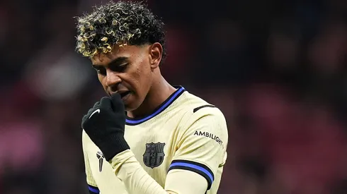 Lamine Yamal, do Barcelona, é alvo de criticas após atrito com Molina em goleada do Atlético de Madrid. (Foto: Angel Martinez/Getty Images)