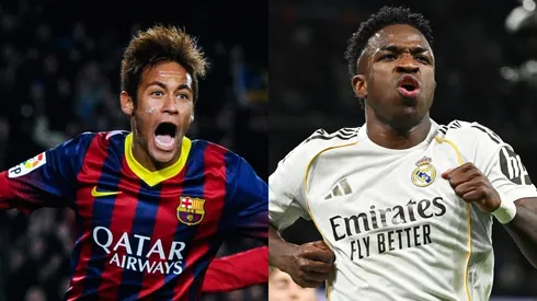 Vinícius Júnior ultrapassa Neymar em gols na liga espanhola e atinge marca histórica. Foto: David Ramos/Getty Images – Denis Doyle/Getty Images