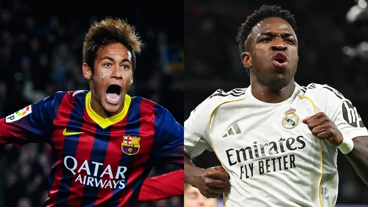 Vinícius Júnior ultrapassa Neymar em gols na liga espanhola e atinge marca histórica. Foto: David Ramos/Getty Images - Denis Doyle/Getty Images