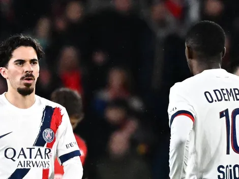 Vitinha discute com Dembélé e João Neves no PSG