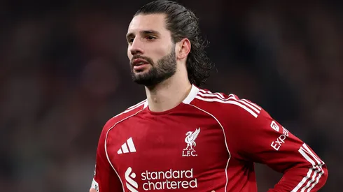 Szoboszlai em campo pelo Liverpool. Foto: Justin Setterfield/Getty Images