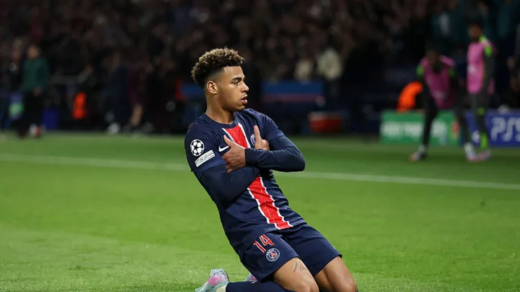 Doué garantiu vitória do PSG na Champions League. Michael Steele/Getty Images.