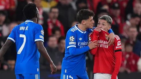 Gianluca Prestianni em Benfica x Real Madrid. (Foto: Angel Martinez/Getty Images)