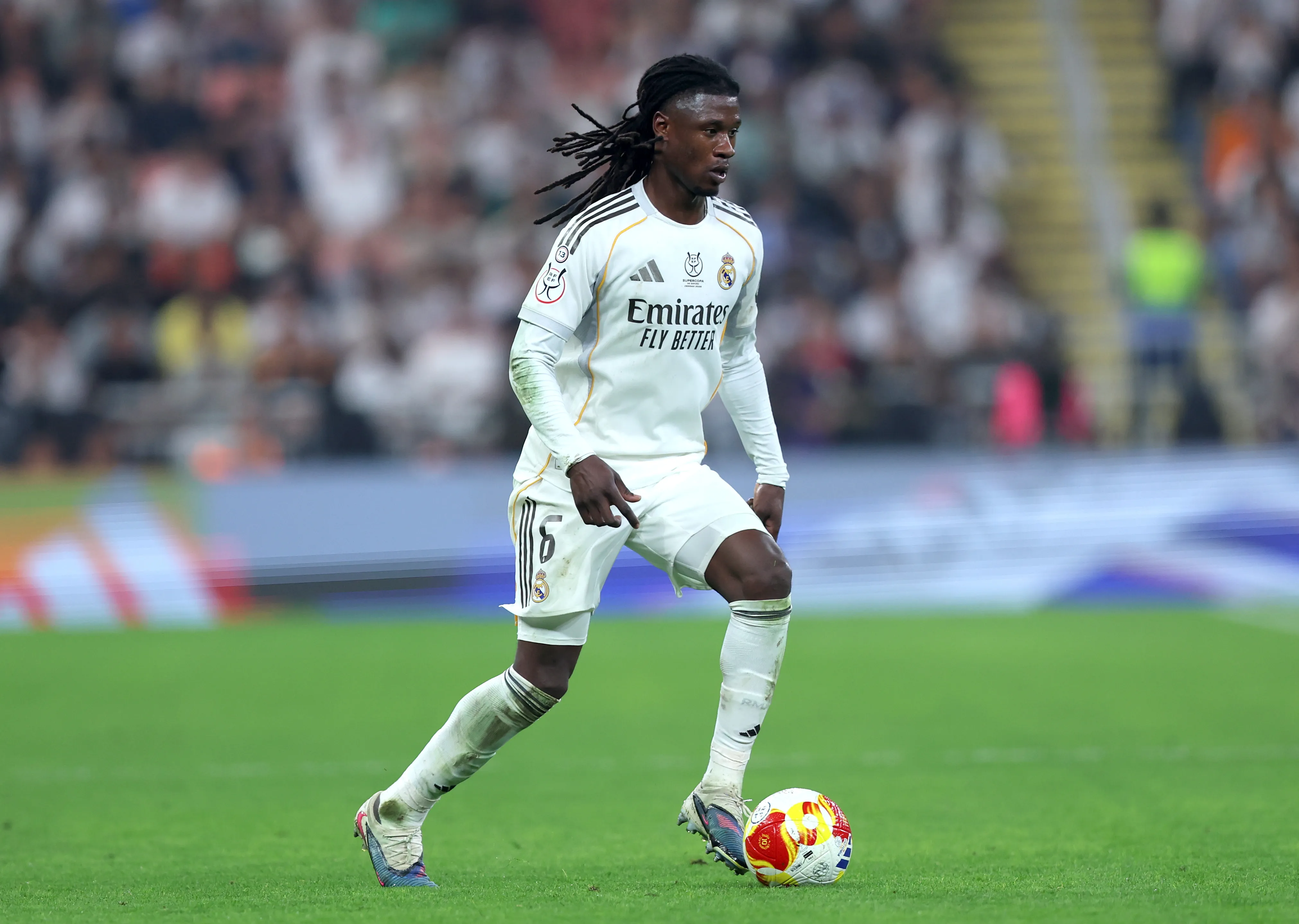 Camavinga em ação pelo Real Madrid. Foto: Yasser Bakhsh/Getty Images
