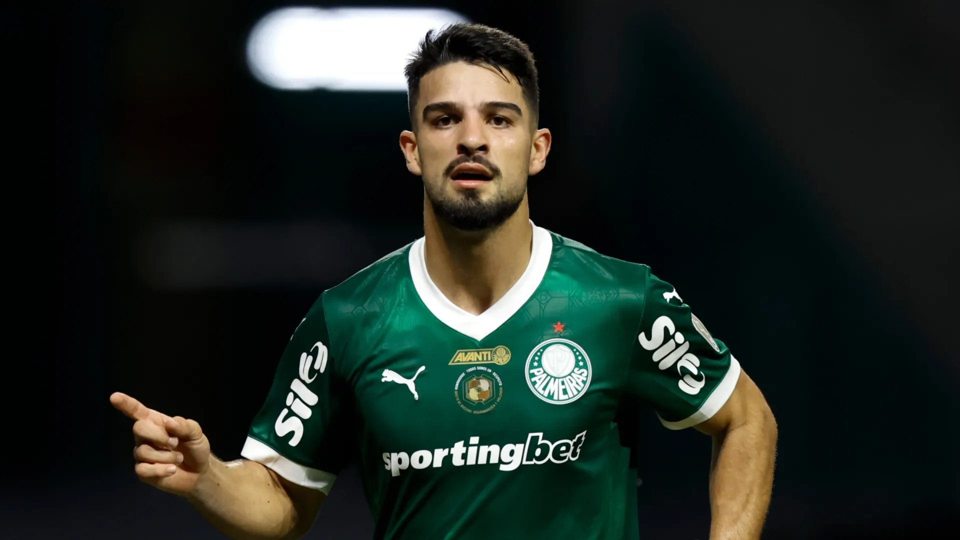 O atacante Flaco López em jogo do Palmeiras