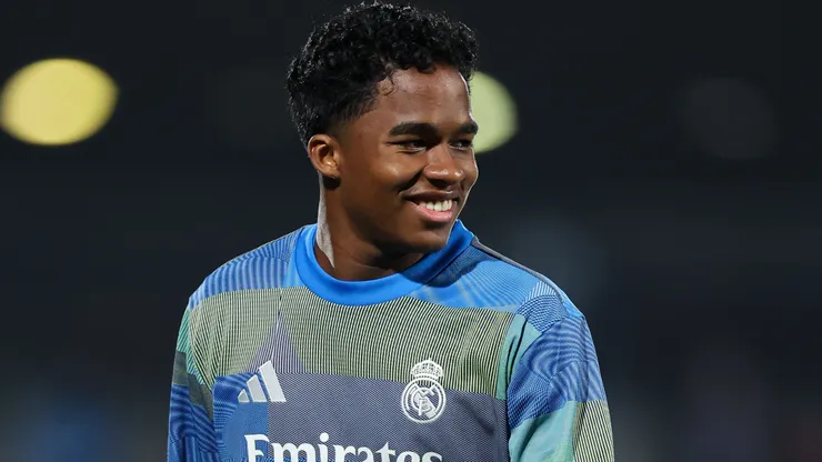 Endrick em uma partida do Real Madrid. Foto: Florencia Tan Jun/Getty Images