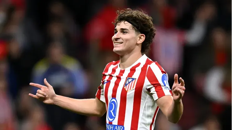 Julián Álvarez comemora gol com o Atlético de Madrid (Denis Doyle/Getty Images)