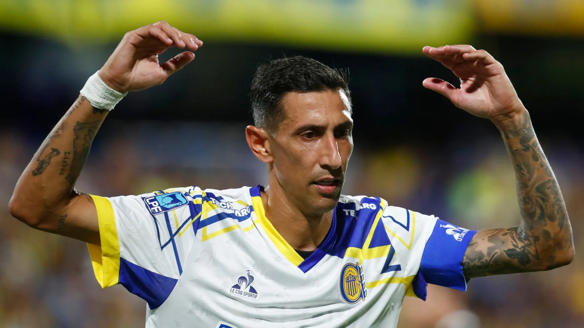 Di María vai disputar a Libertadores 2026 ao lado de Marco Rúben pelo Rosario Central (foto: Marcos Brindicci/Getty Images)