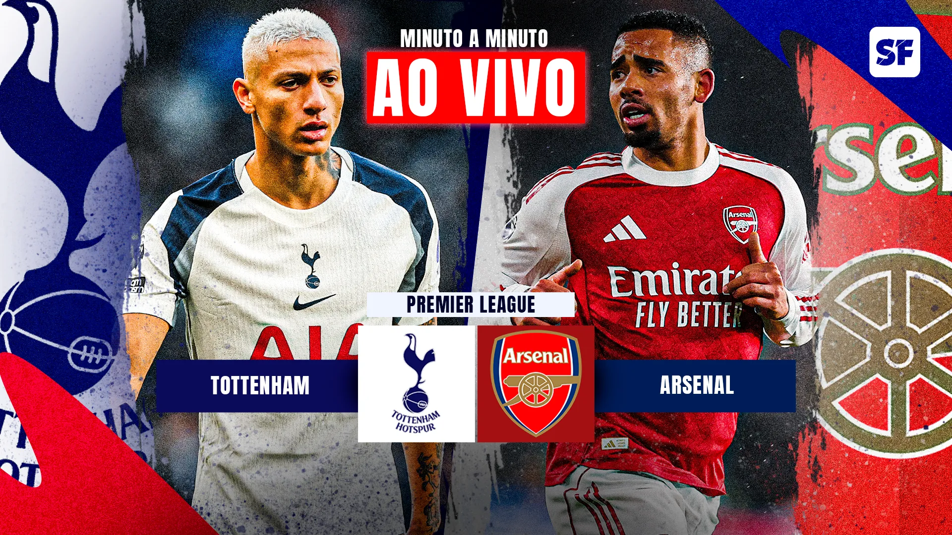 Arte pré-jogo Tottenham e Arsenal