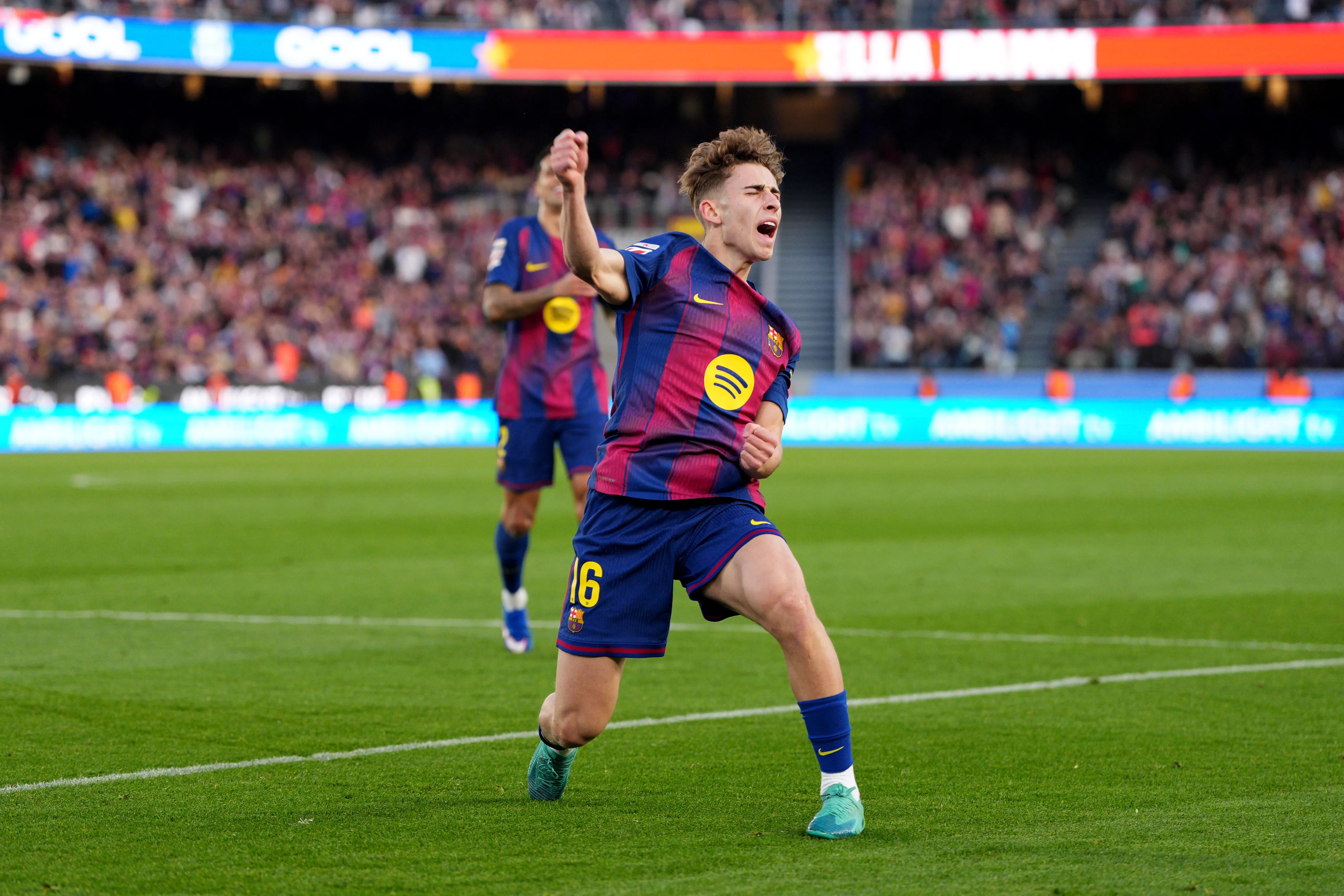 Fermín López comemora gol marcado contra o Levante. Foto: Pedro Salado/Getty Images