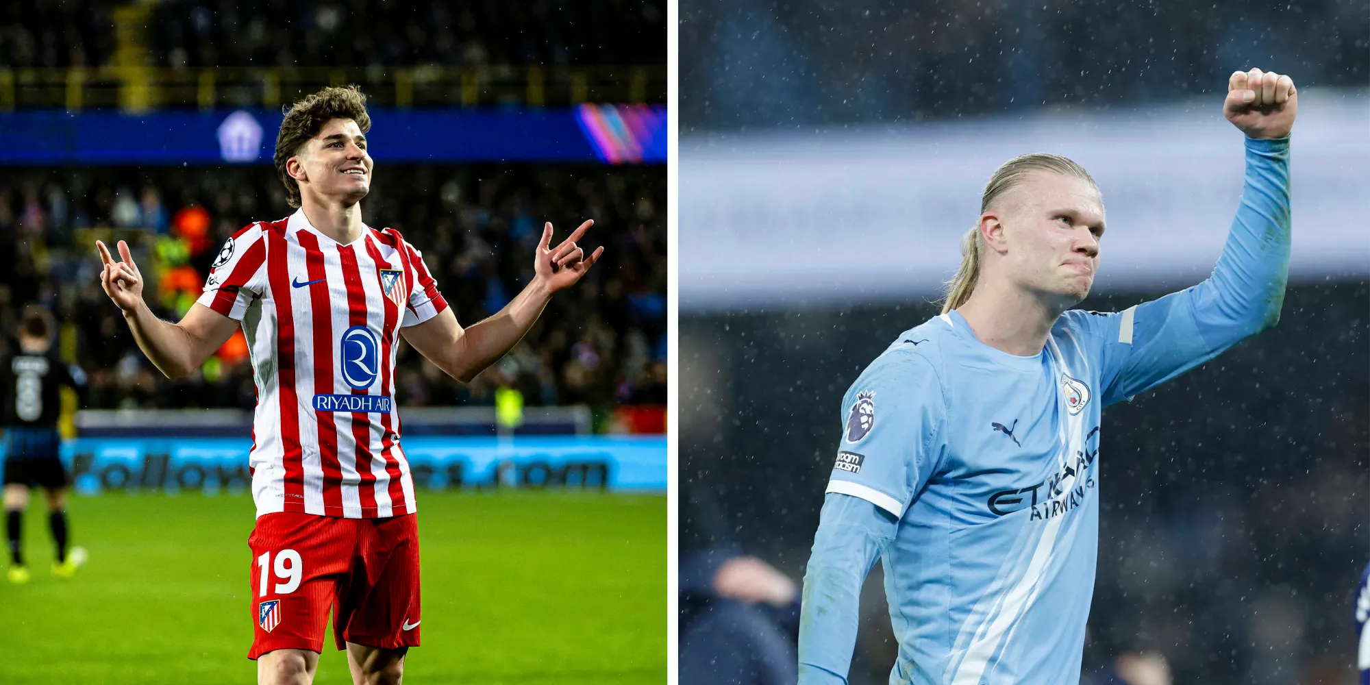 Haaland, do Manchester City (Foto: IMAGO / Sportimage) e Julián Álvarez (Foto: IMAGO / Imagens DeFodi)