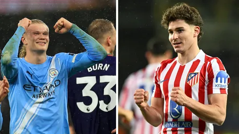 Haaland e Julián Álvarez (Fotos: IMAGO / Imagens DeFodi e IMAGO / Pro Sports Images), que foram ligados ao Barcelona