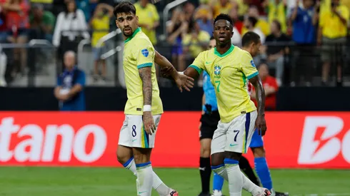 Paquetá defende Vinicius Júnior. Foto: Kevork Djansezian/Getty Images