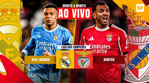 Real Madrid e Benfica jogam hoje pela Champions League – Fotos: Aitor Alcalde/Getty Images e Angel Martinez/Getty Images