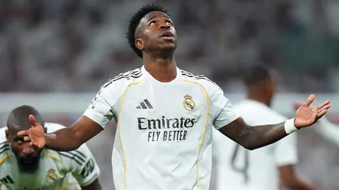 Vinícius Júnior marcou dois dos três gols do Real Madrid na eliminatória contra o Benfica (Photo by Angel Martinez/Getty Images)