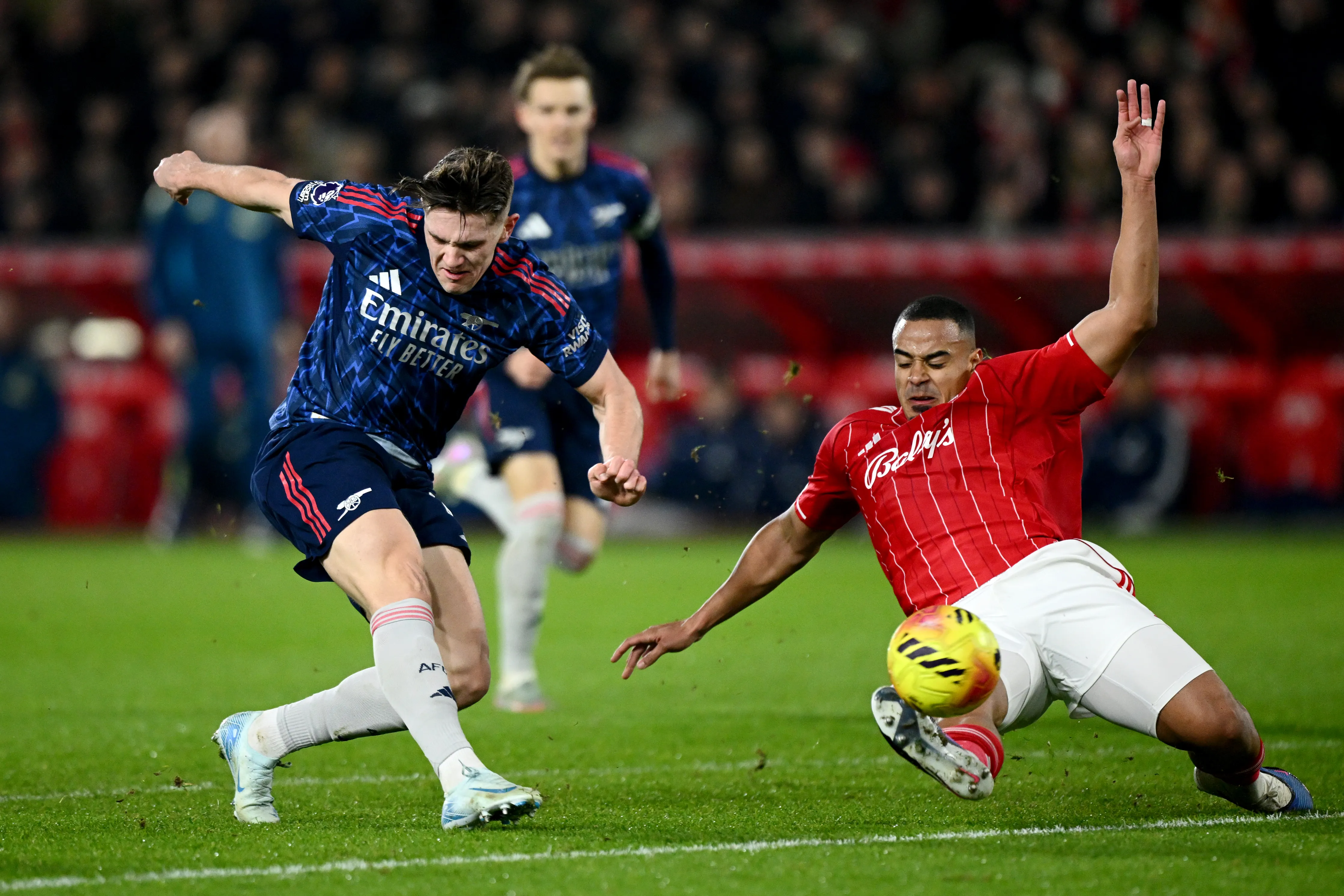 Murillo em jogo contra o Arsenal. Foto: Clive Mason/Getty Images